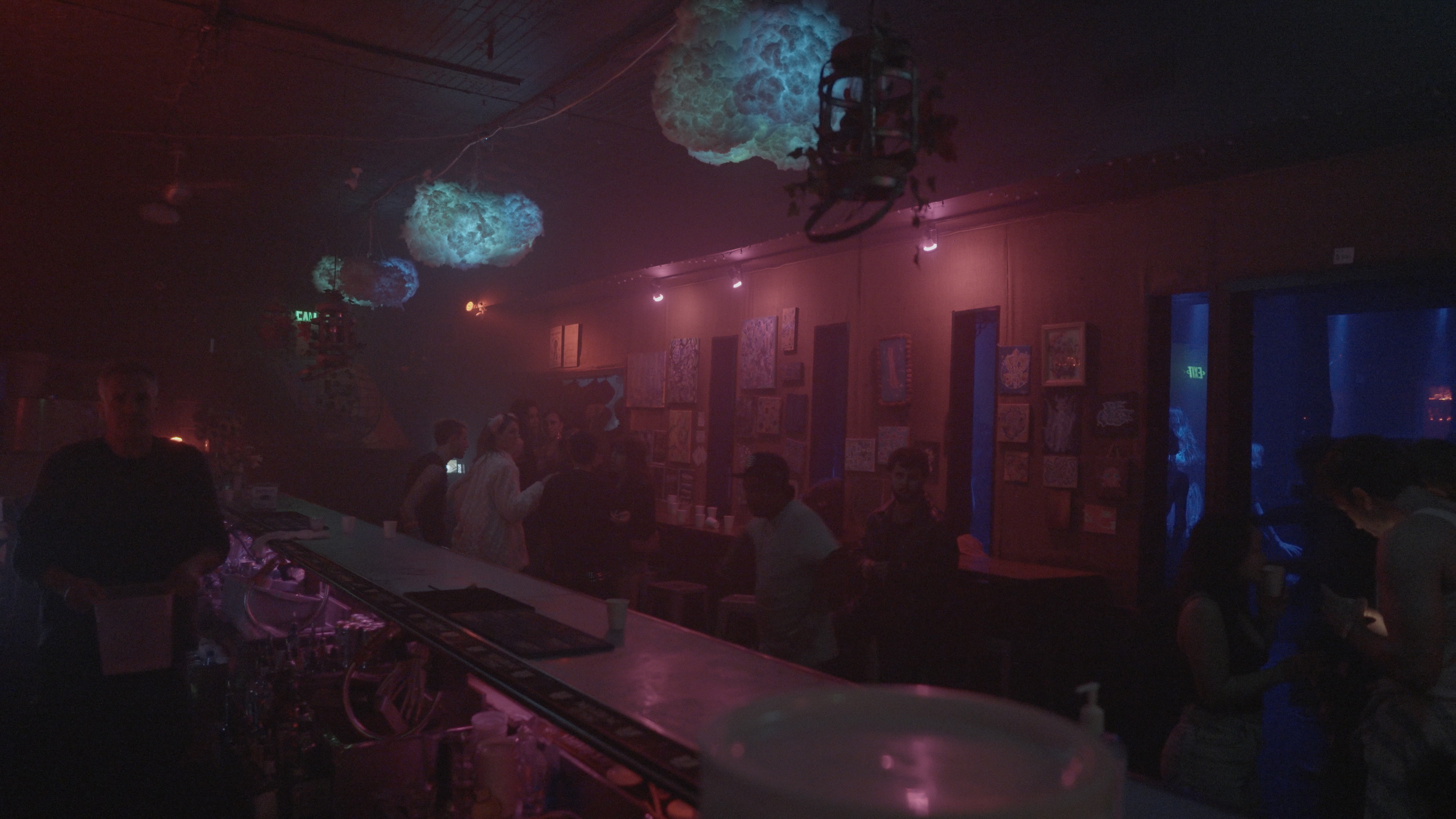 Venue interior with art and atmosphere